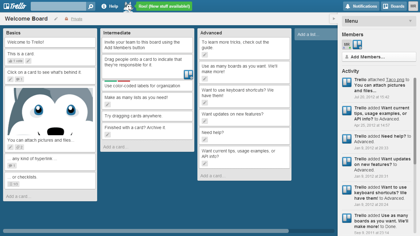 Trello Интерфейс