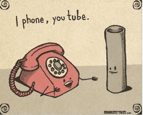 "I phone, you tube" Meme