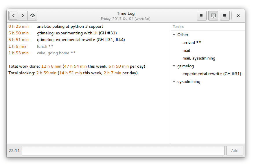 gtimelog ubuntu time tracker