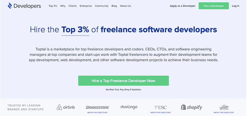 freelance websites list toptal