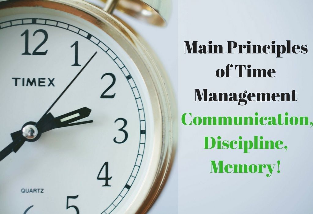 Main Principles of Time Management Communication, Discipline, Memory