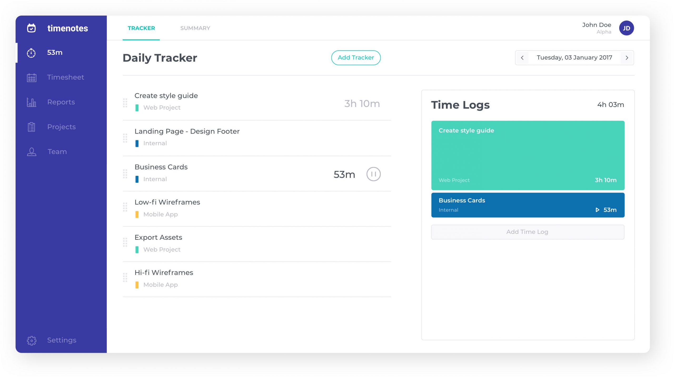 Daily sales log app