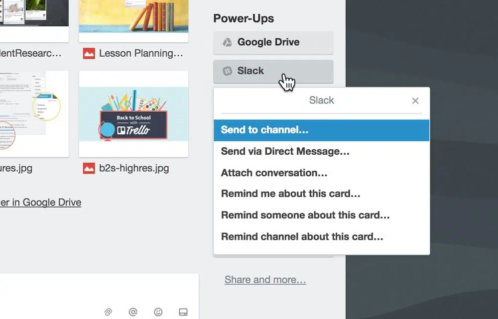 Slack Trello power-up