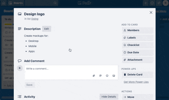 Trello card delete add-on