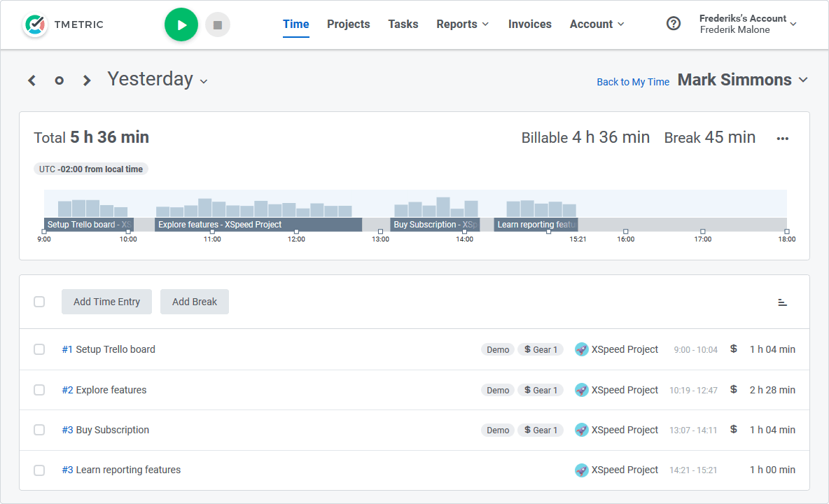 Tmetric time tracker