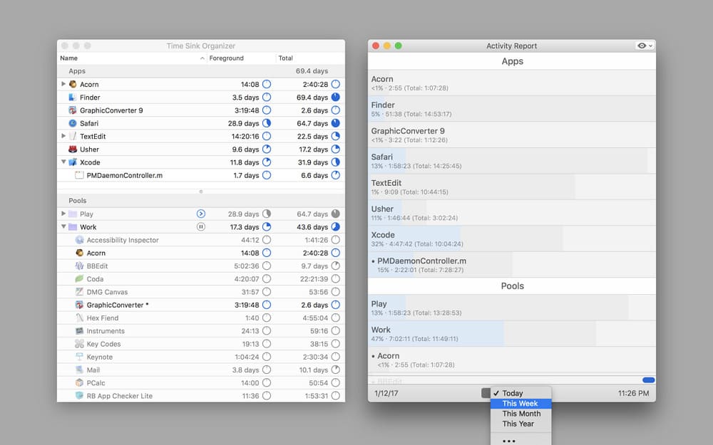 Time Sink - time tracking software for mac