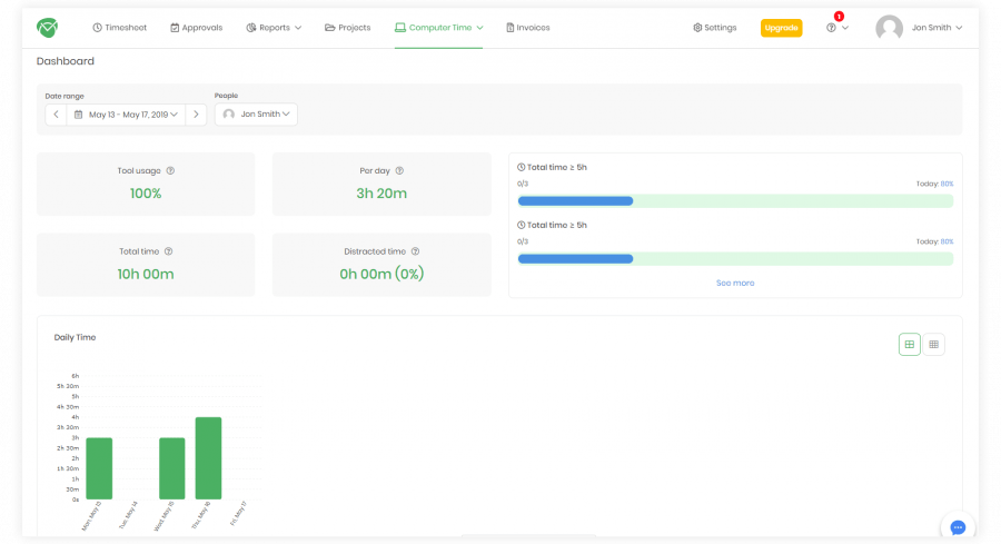 timecamp dashboard