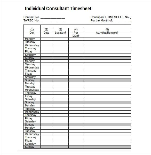 Consultant-Timesheet-Template