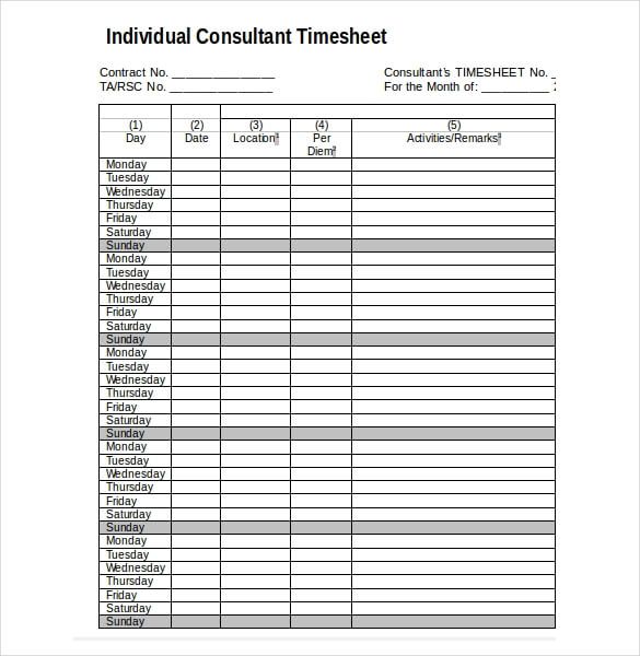 excel timesheet templates