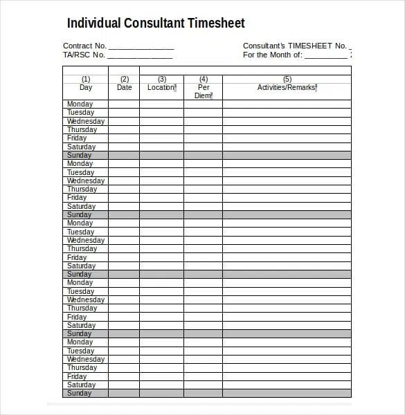 Consultant-Timesheet-Template