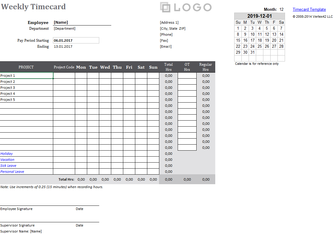 Project Timesheet Template from www.timecamp.com