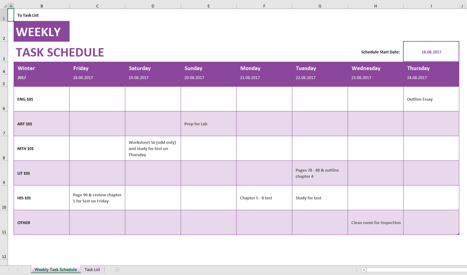 Best Schedule Template from www.timecamp.com