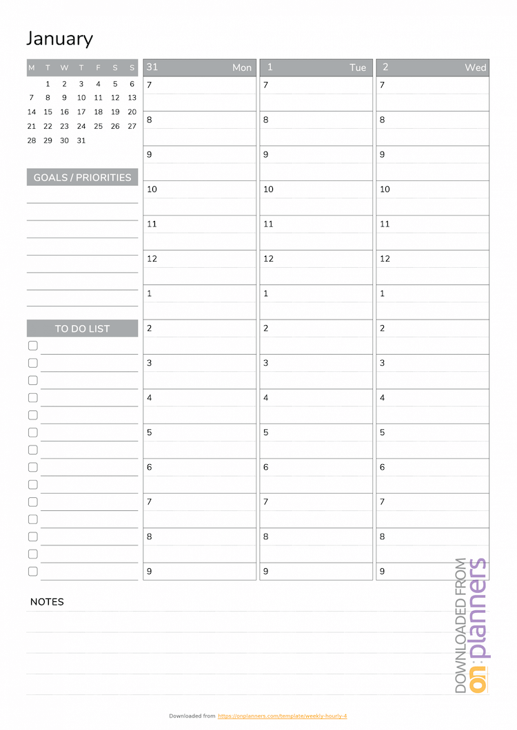 Weekly calendar 2020 UK - free printable templates for Word