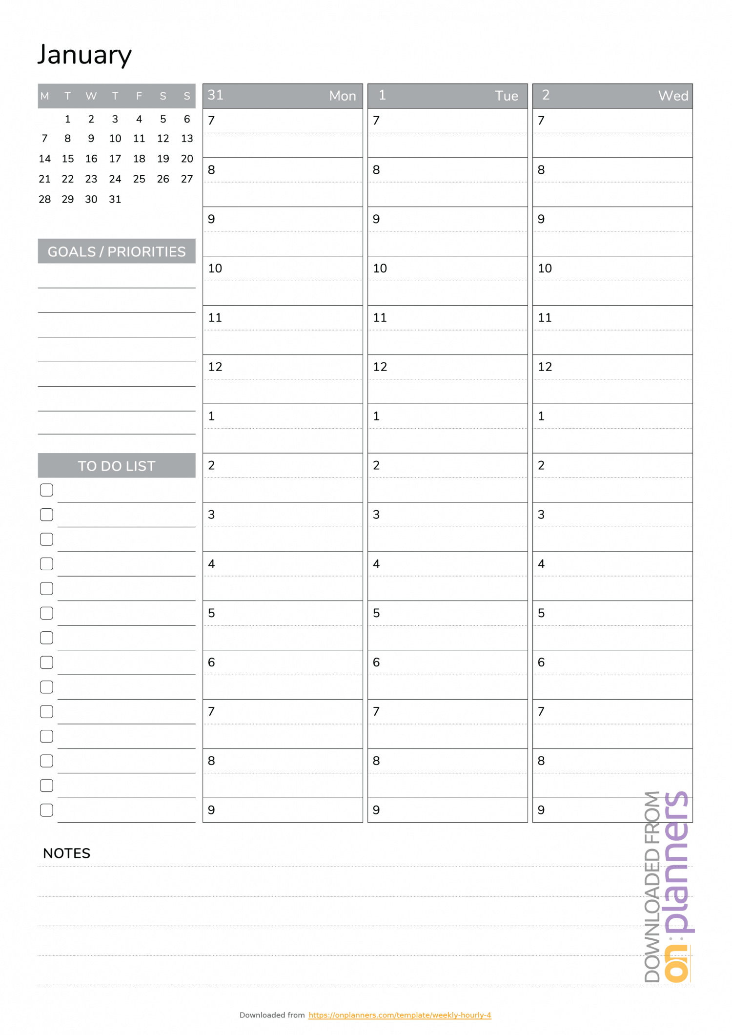Weekly Task Planner Template from www.timecamp.com