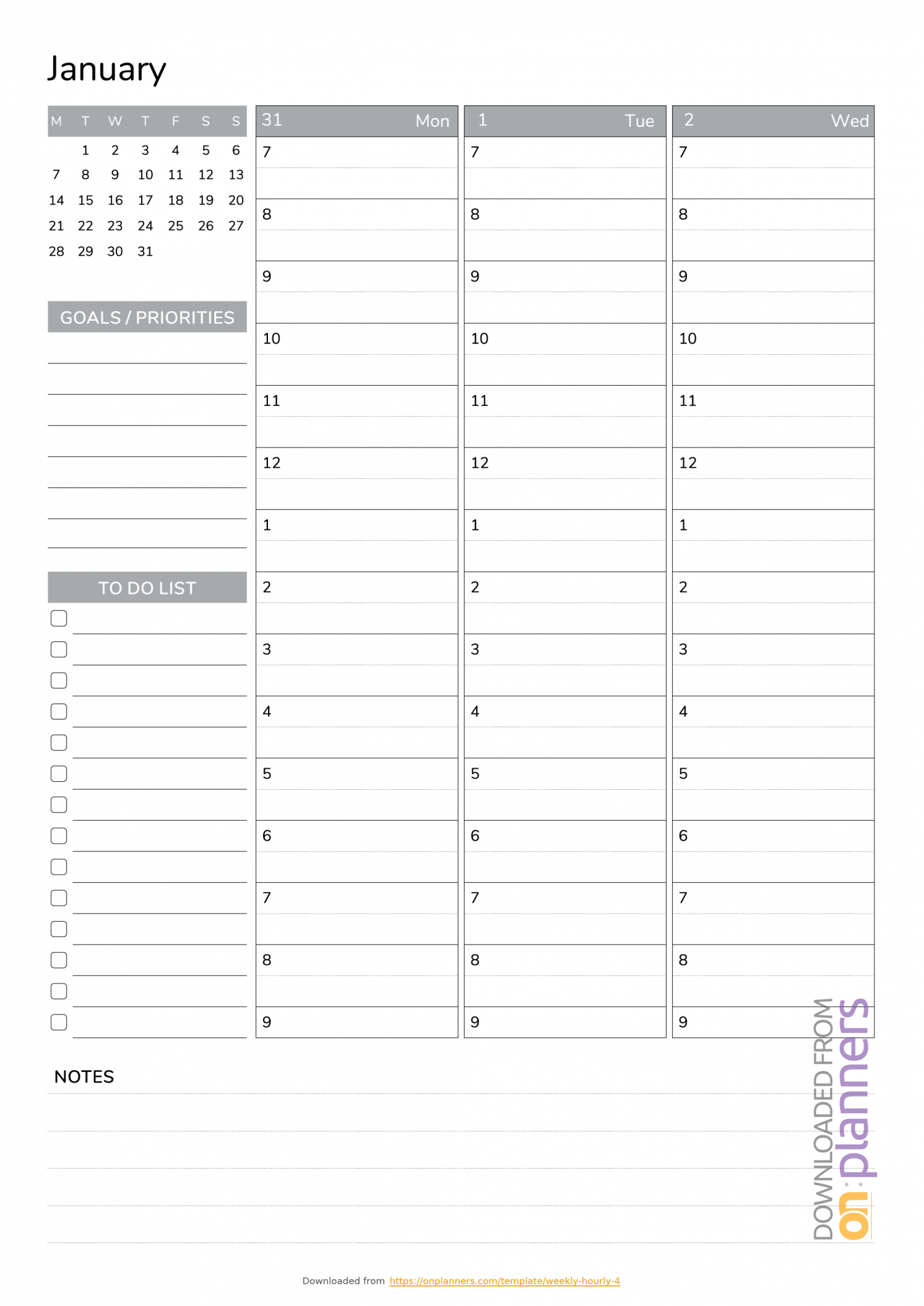 Daily Hourly Planner Template Excel from www.timecamp.com