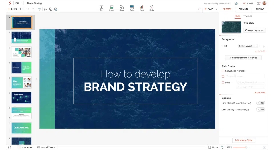 Zoho Show presentation template