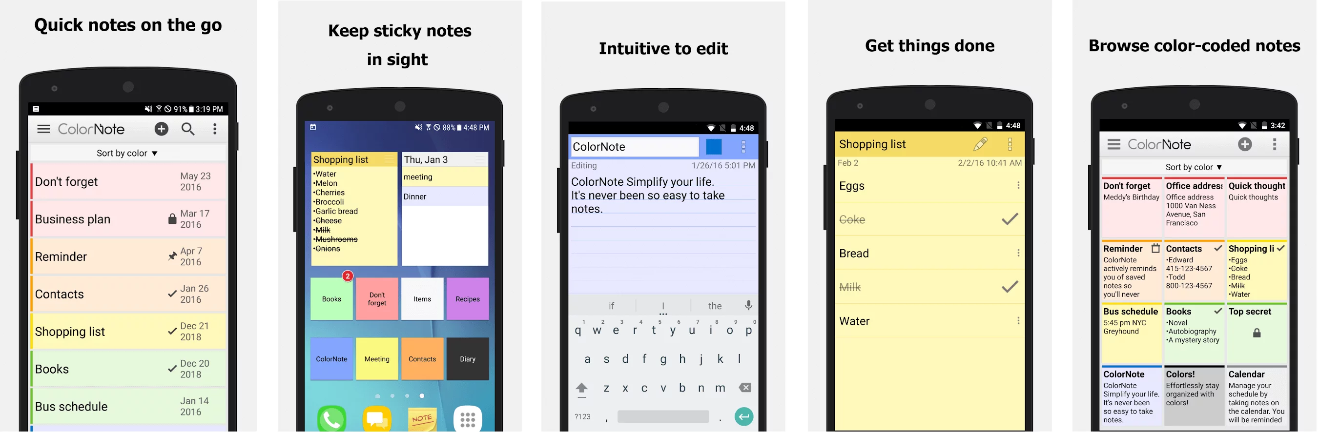 ColorNote notes app for Android