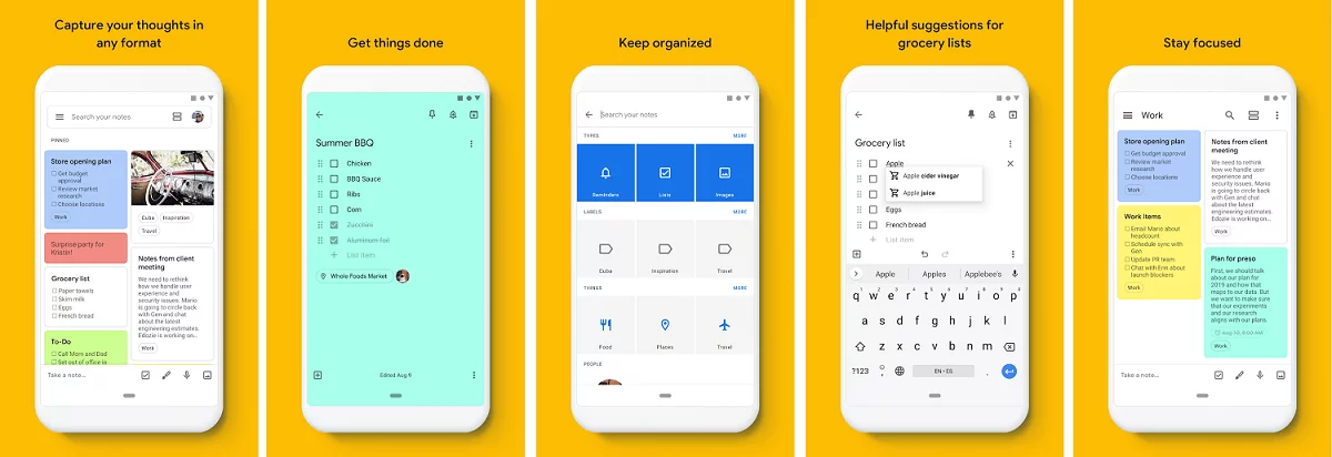 Google Keep Notes Android app