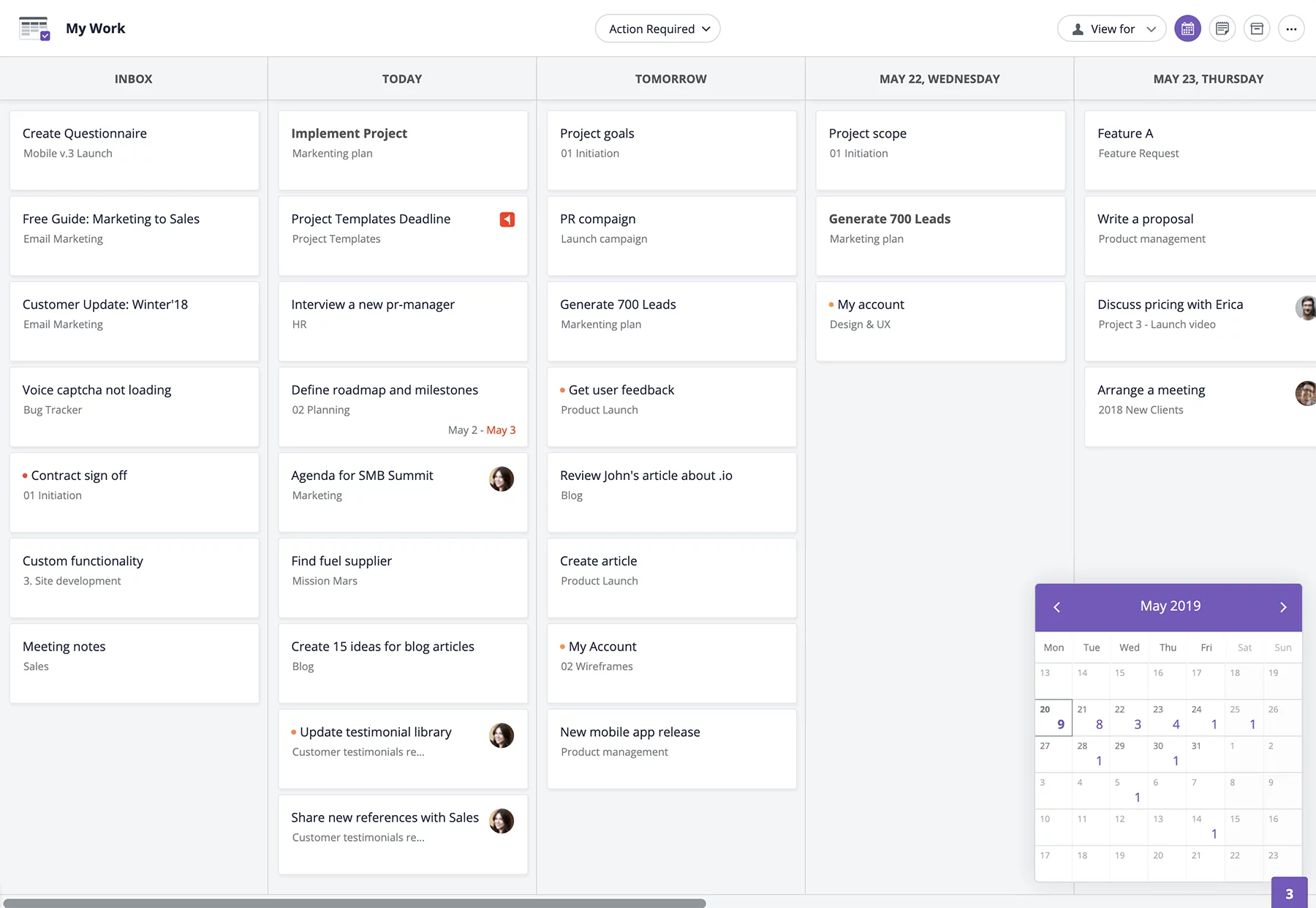 GoodDay dashboard - employee scheduling software