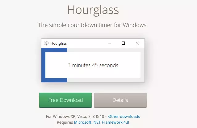 Hourglass Timer App for Windows
