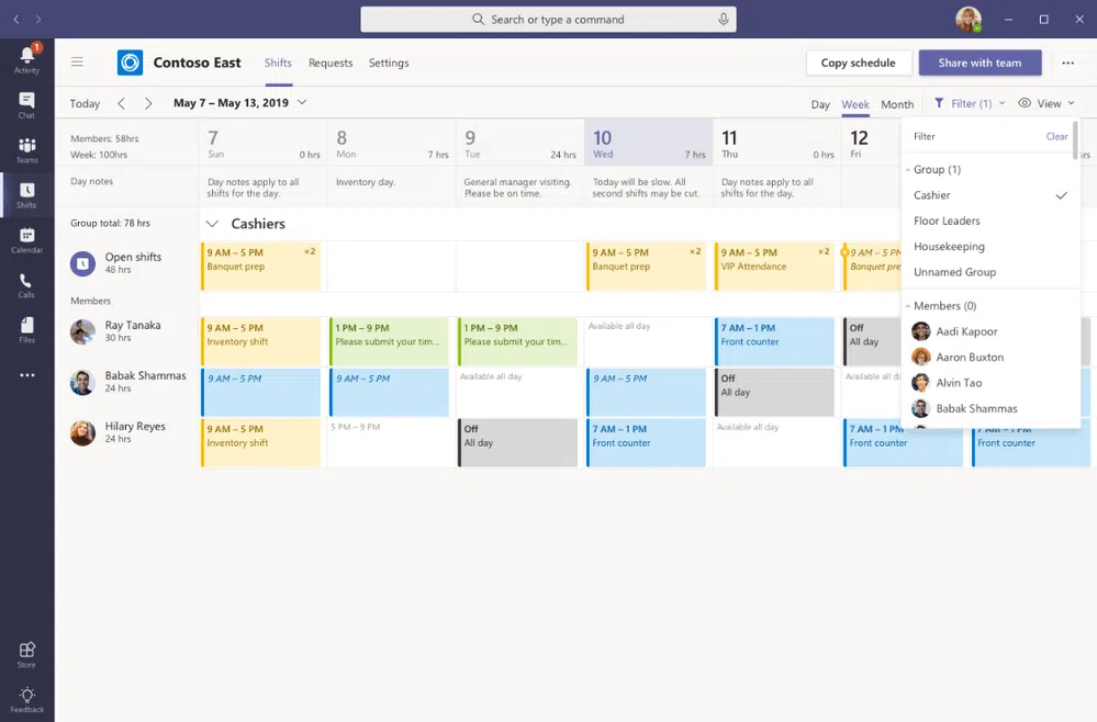 Microsoft Teams - Shifts module