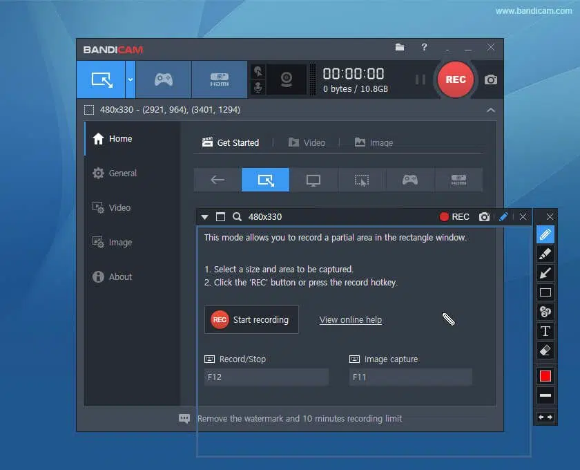 Bandicam screen recorder and editor