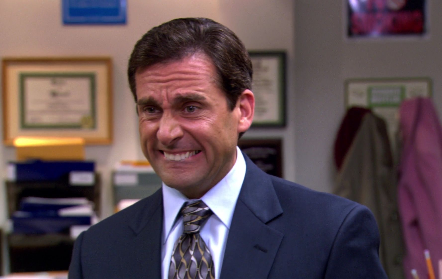 Michael Scott cringe face