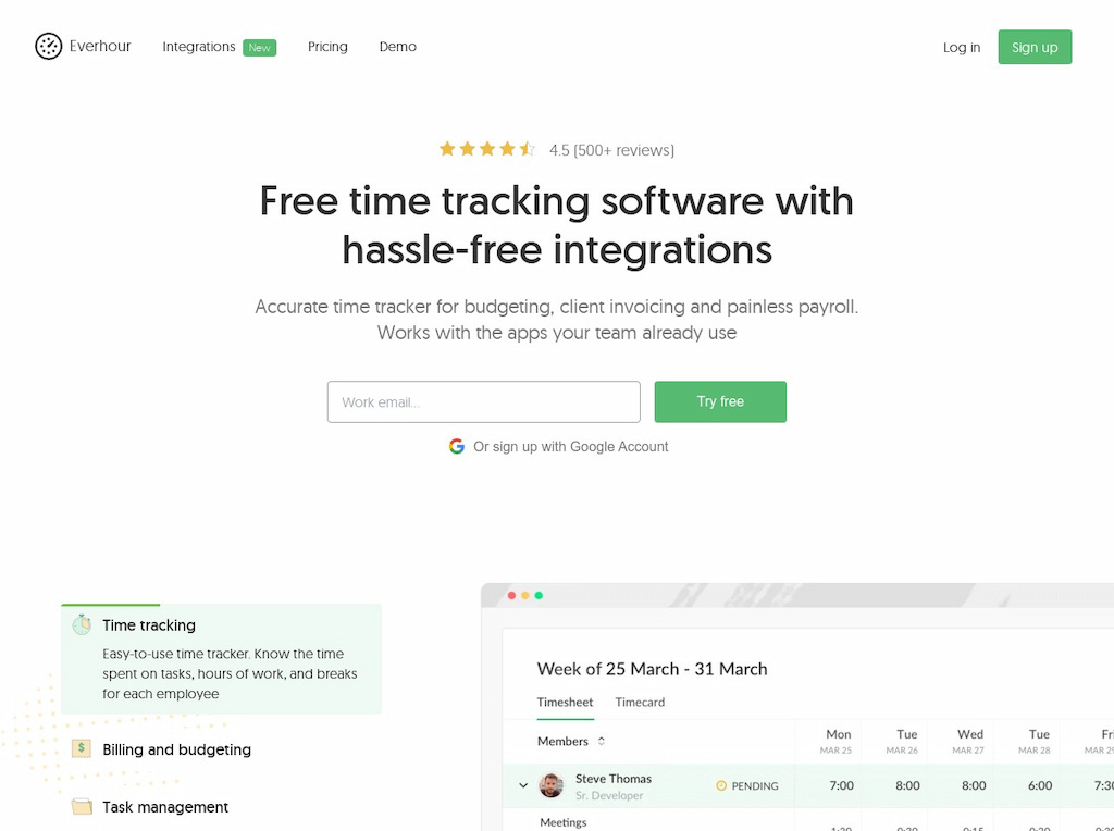 everhour - free time tracking software for freelancers