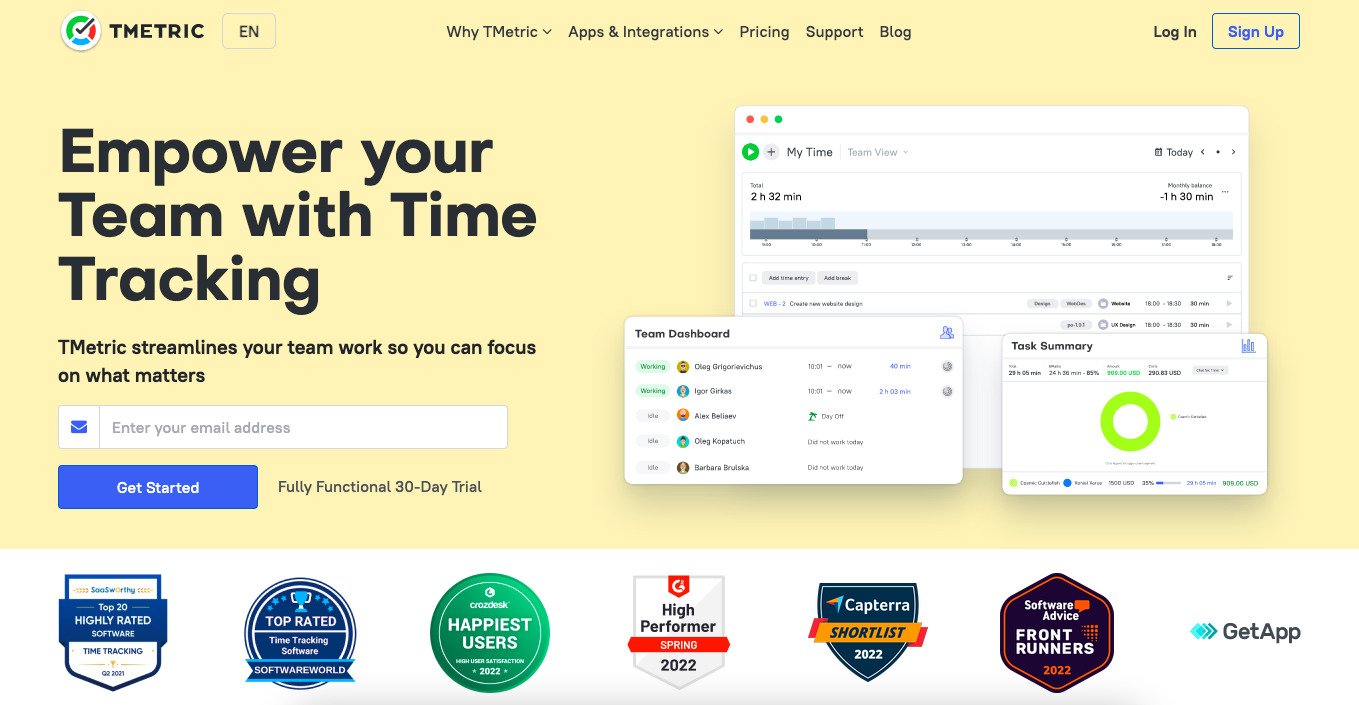 tmetric screenshot time tracking software for freelancers