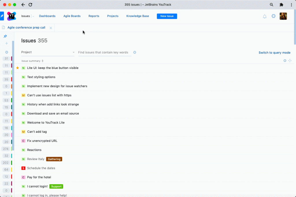 YouTrack team management software