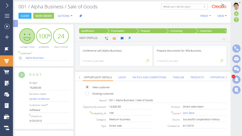Creatio - business process management software