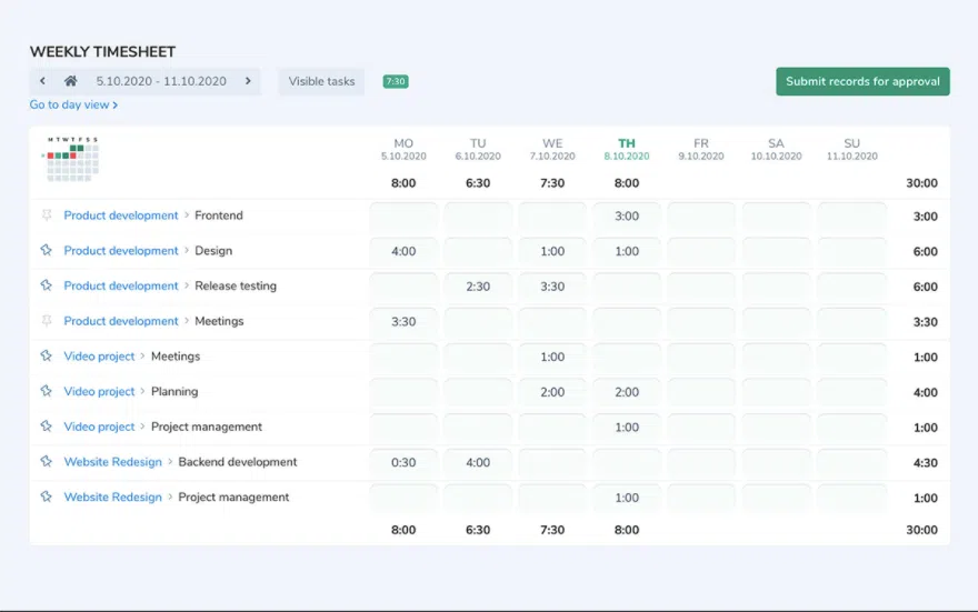 Actually time tracking app