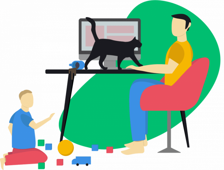 Challenges of working from home_ family and cats