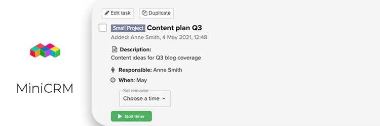 minicrm chrome plugin