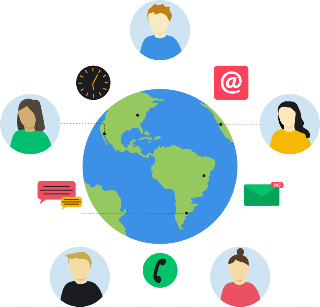 working across different time zones
