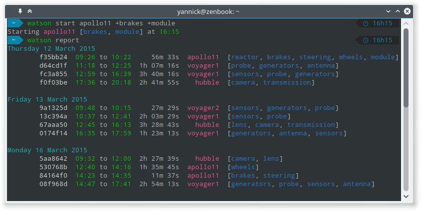 Watson time tracker for Ubuntu