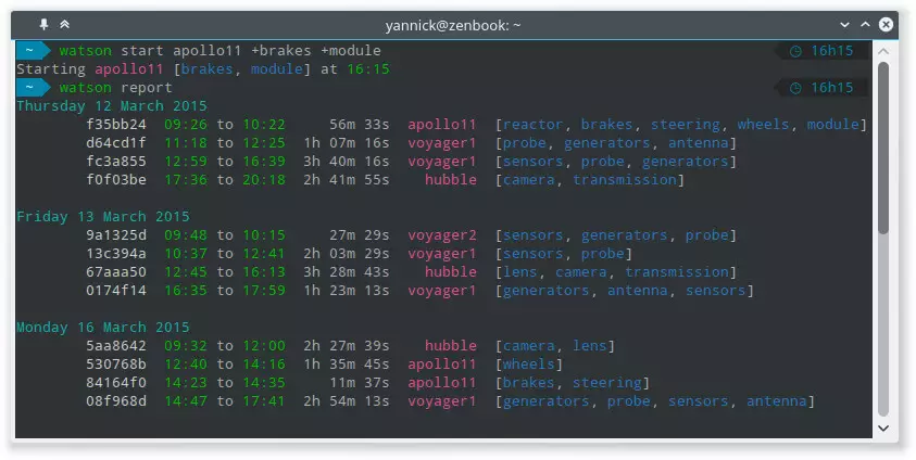 Watson time tracker for Ubuntu