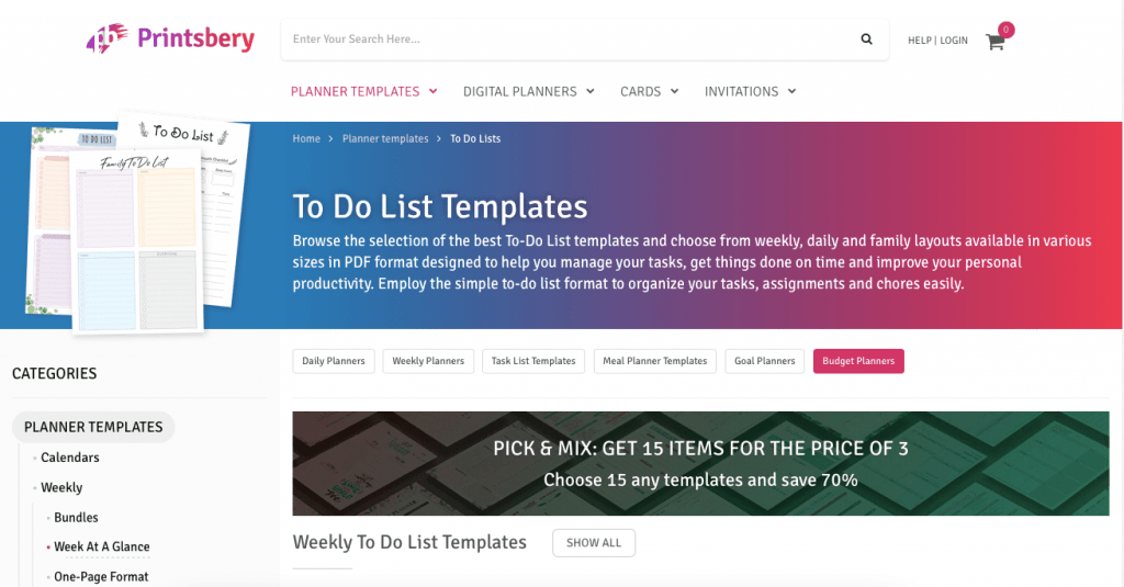 printsberry to-do list templates