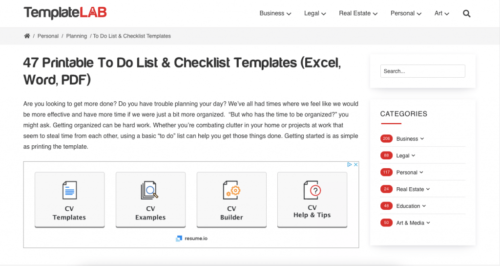 templatelab to-do list template