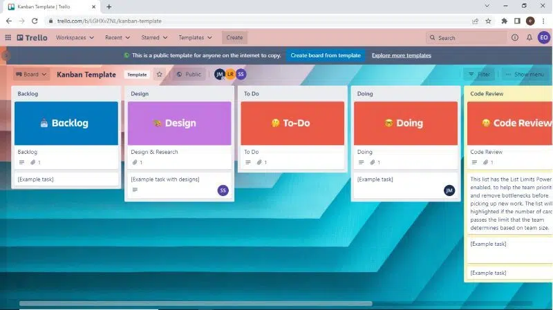 trello screenshot