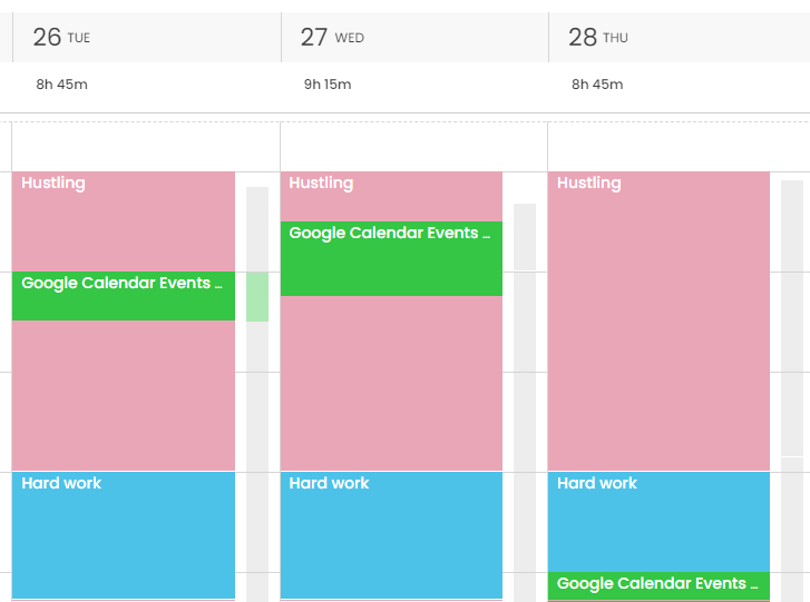 Google Calendar events in TimeCamp