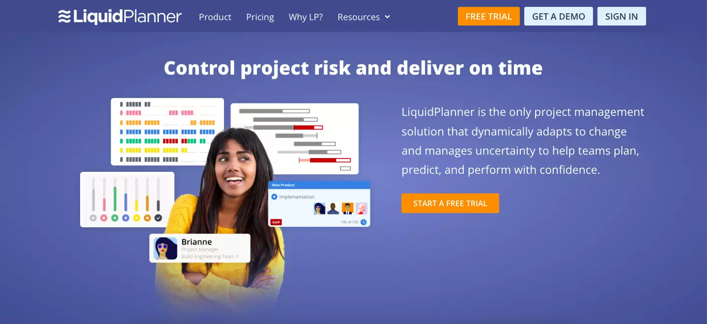 liquidplanner  project management tools screen