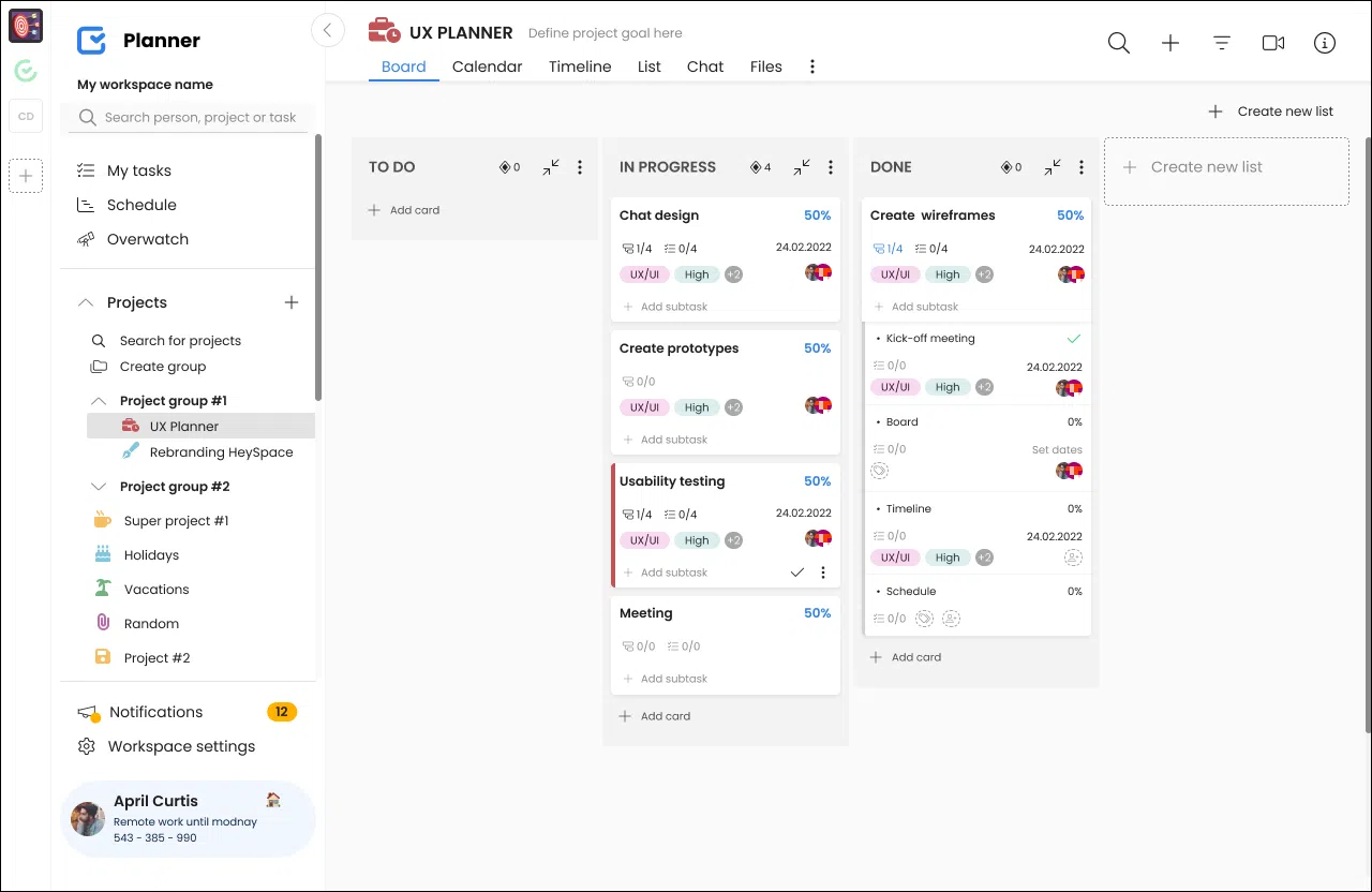 task tracker with time