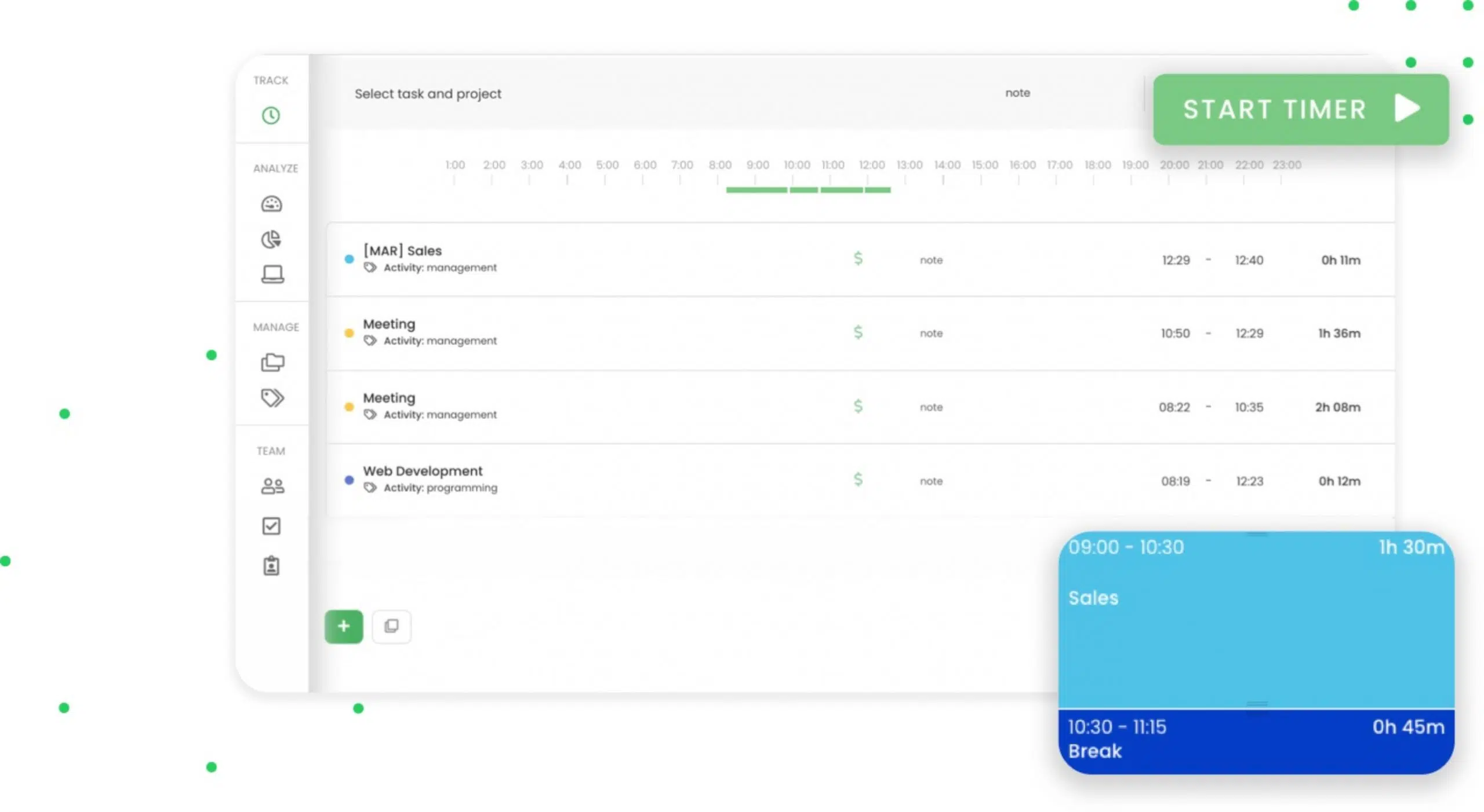 task tracker with time