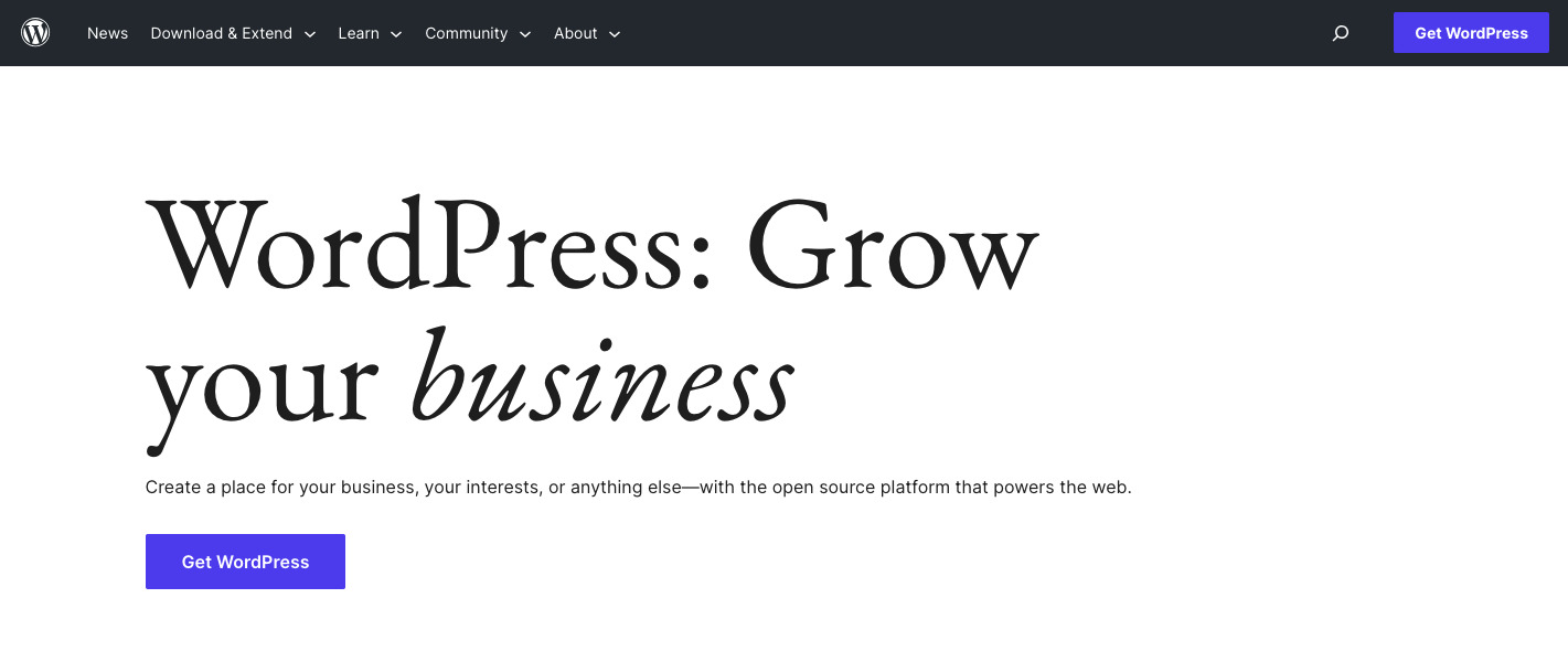 wordpress screenshot