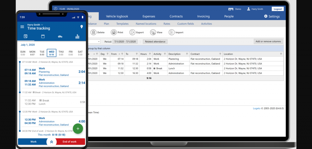Logeto time tracker for Windows