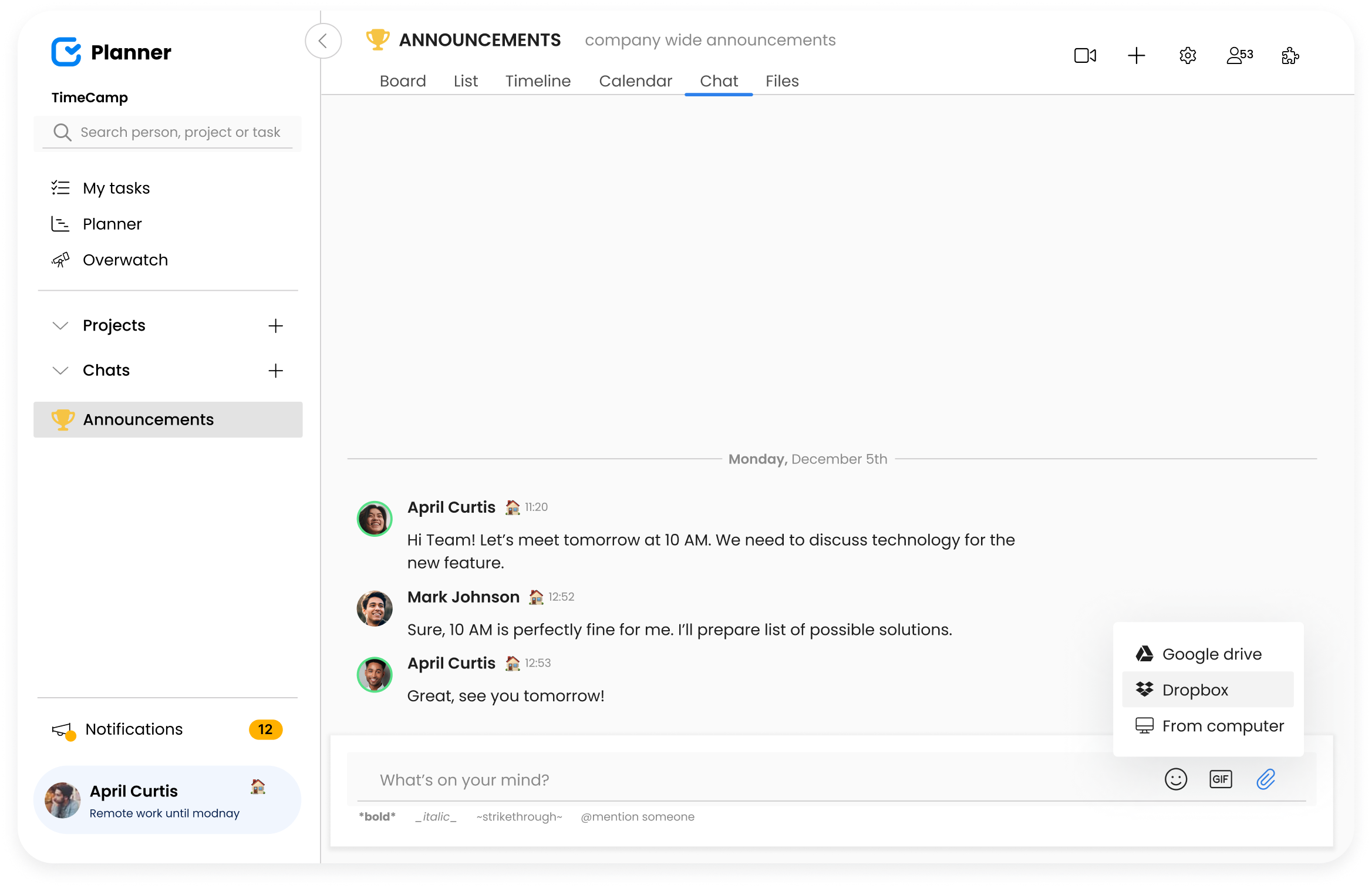 remote worker monitoring timecamp planner