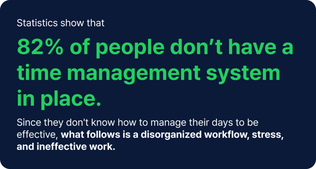 an infographic with statistics about time management