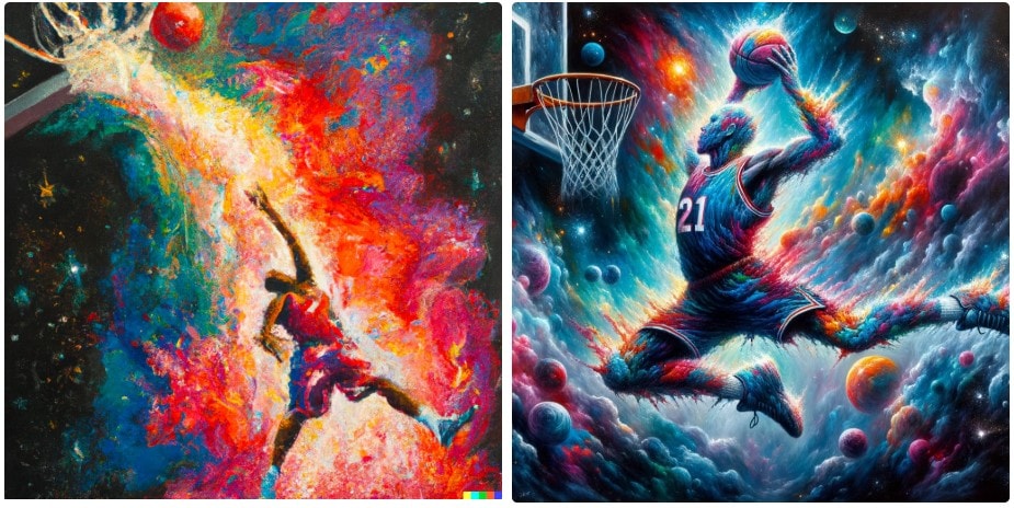 a collage of two pictures generated by AI by Dall-E