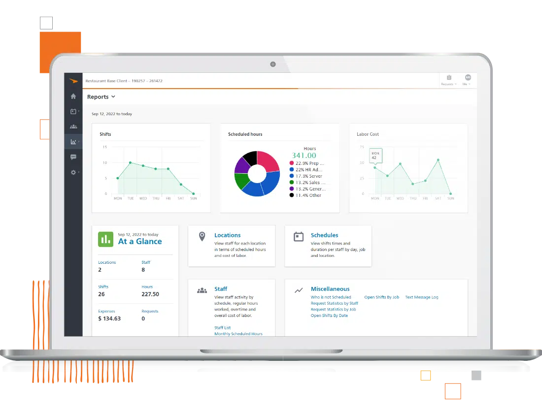 a collage of a desktop presenting paycor employee management tool interface